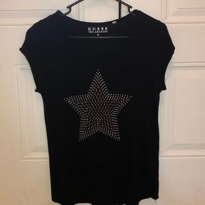 GUESS black star studded top. Size small.